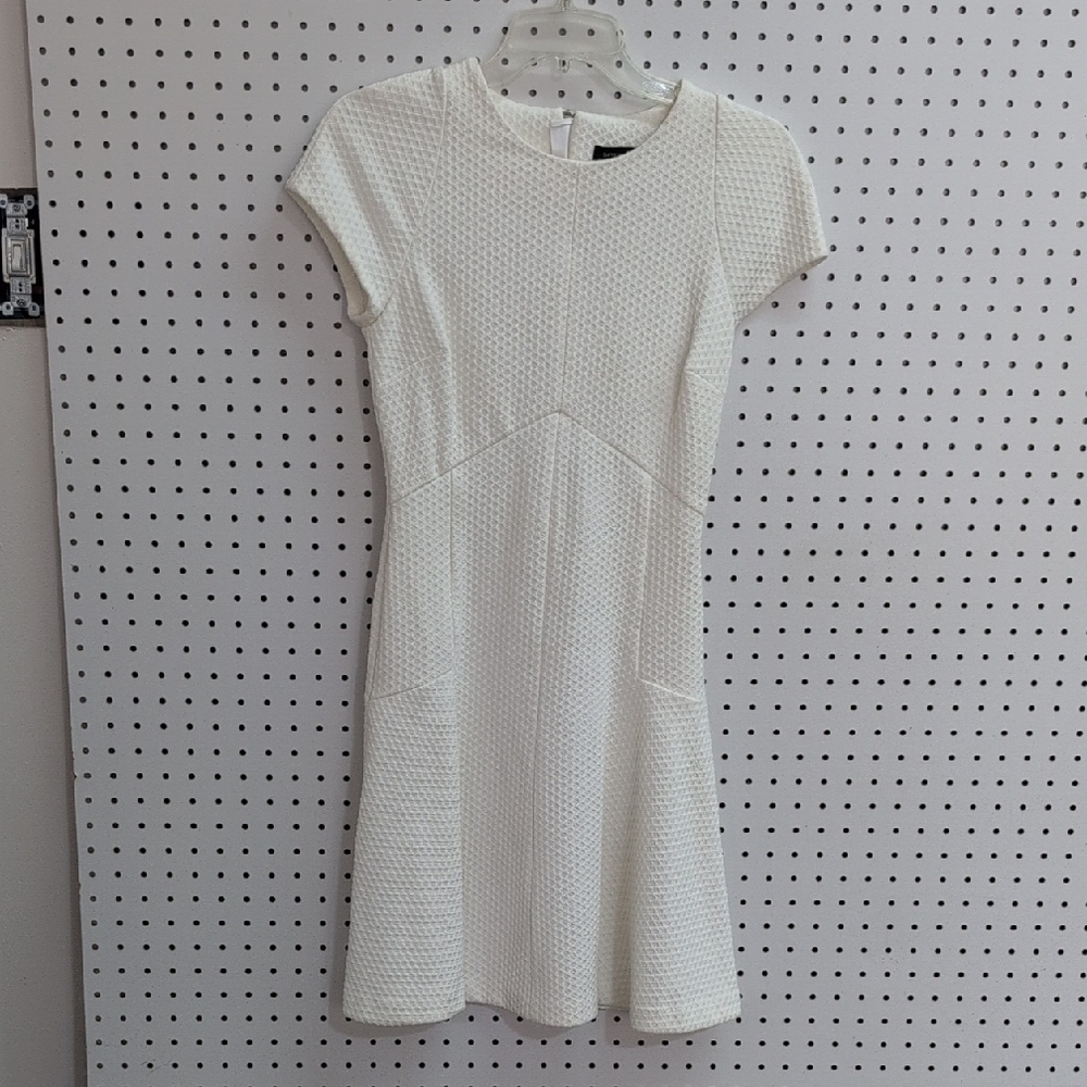 Elegant White Textured Dress